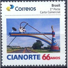 PB0139M-SELO PERSONALIZADO 66 ANOS DE CIANORTE/PR, GOMADO - 2019 - MINT