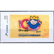PB0144M-SELO PERSONALIZADO 100 ANOS DO HOSPITAL PEQUENO PRÍNCIPE, AUTOADESIVO - 2019 - MINT