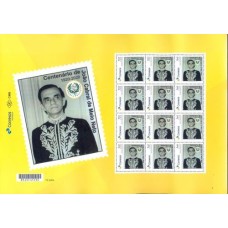 PB0161MF-FOLHA PERSONALIZADO CENTENÁRIO DO NASCIMENTO DE JOÃO CABRAL DE MELO NETO, GOMADO - 2020 - MINT