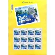 PB0169MF-FOLHA PERSONALIZADO BENTO EM AQUARELA, GOMADO - 2020 - MINT