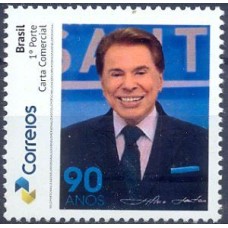 PB0186M-SELO PERSONALIZADO 90 ANOS DE SÍLVIO SANTOS, GOMADO - 2020 - MINT