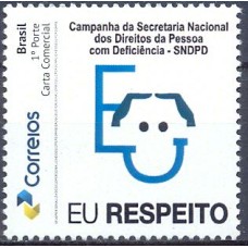PB0189M-SELO PERSONALIZADO EU RESPEITO, GOMADO - 2020 - MINT