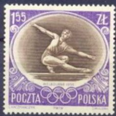 POL0876N-SELO OLIMPÍADAS DE MELBOURNE, 1,55Z - POLÔNIA - 1956 - N