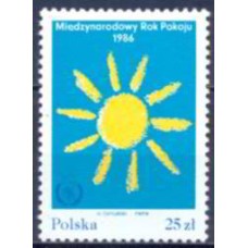 POL2826M-SELO ANO INTERNACIONAL DA PAZ - POLÔNIA - 1986 - MINT