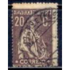 POR0245UA-SELO CERES, 20C MARROM DENTEAÇÃO 15X14 - PORTUGAL - 1917/24 - U