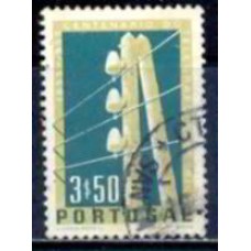 POR0828U-SELO CENTENÁRIO DO TELÉGRAFO ELÉTRICO EM PORTUGAL, 3,50E - PORTUGAL - 1955 - U