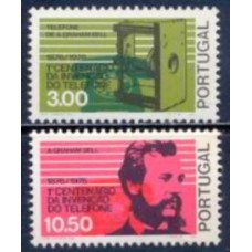 POR1287M-SÉRIE CENTENÁRIO DA 1ª LIGAÇÃO TELEFÔNICA - PORTUGAL - 1976 - MINT