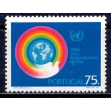 POR1656M-SELO ANO INTERNACIONAL DA PAZ - PORTUGAL - 1986 - MINT