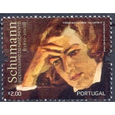 POR3460M-SELO BICENTENÁRIO DO NASCIMENTO DE SCHUMANN (DO BLOCO) - PORTUGAL - 2010 - MINT