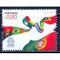 POR3565M-SELO 20 ANOS DA AICEP - ASSOCIAÇÃO DOS OPERADORES DOS CORREIOS E TELECOMUNICAÇÕES DOS PAÍSES E TERRITÓRIOS DE LÍNGUA OFICIAL PORTUGUESA - PORTUGAL - 2010 - MINT