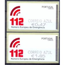 PORD165M-SÉRIE ETIQUETAS 112 NÚMERO EUROPEU DE EMERGÊNCIA, SMD CORREIO AZUL - PORTUGAL - 2011 - MINT