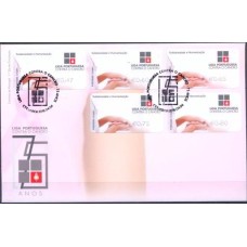 PORDF214-FDC SELOS ETIQUETAS 75 ANOS DA LIGA PORTUGUESA CONTRA O CÂNCER - SOLIDARIEDADE E HUMANIZAÇÃO - PORTUGAL - 2016