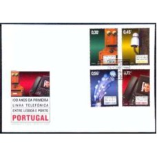 PORF2804-FDC SÉRIE 100 ANOS DA 1ª LINHA TELEFÔNICA ENTRE LISBOA E PORTO - PORTUGAL - 2004