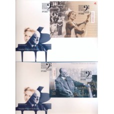 PORF3989-SÉRIE 2 FDCS BLOCOS GRANDES MÚSICOS DO MUNDO - PORTUGAL - 2015