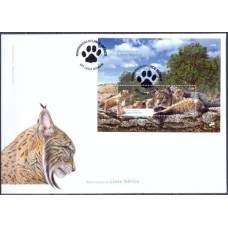 PORF4014-FDC BLOCO REINTRODUÇÃO DO LINCE IBÉRICO - PORTUGAL - 2015