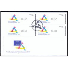 PORFD155-FDC SELOS ETIQUETAS ANO EUROPEU DO VOLUNTARIADO, CROUZET - PORTUGAL - 2011