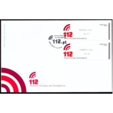 PORFD167-FDC SELOS ETIQUETAS 112 NÚMERO EUROPEU DE EMERGÊNCIA, CROUZET CORREIO AZUL - PORTUGAL - 2011