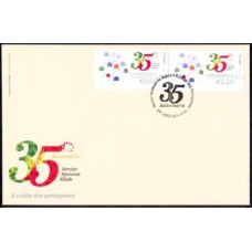 PORFD204-FDC SELOS ETIQUETAS 35º ANIVERSÁRIO DO SERVIÇO NACIONAL DE SAÚDE, CORREIO AZUL - PORTUGAL - 2014