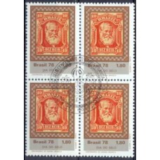 QC1044.02-QUADRA DIA DO SELO - CENTENÁRIO DA EMISSÃO BARBA BRANCA - 1978 - CBC RIO DE JANEIRO
