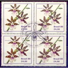 QC1164.01-QUADRA EXPOSIÇÃO FILATÉLICA ESPAMER 80 - ORQUÍDEAS BRASILEIRAS, ZYGOPETALUM - 1980 - CBC RIO DE JANEIRO