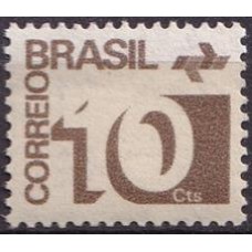 RE0539MA-SELO TIPO CIFRA PAPEL ACETINADO, 10CTS PARDO ESCURO - 1972 - MINT