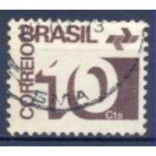 RE0539U-SELO TIPO CIFRA PAPEL ACETINADO, 10CTS - 1972 - U