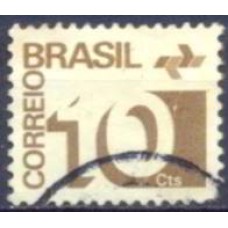 RE0541U-SELO TIPO CIFRA PAPEL FOSFORESCENTE, 10CTS PARDO - 1974 - U