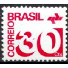 RE0543M-SELO TIPO CIFRA PAPEL FOSFORESCENTE, 30CTS - 1972 - MINT