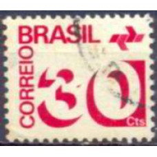 RE0543U-SELO TIPO CIFRA PAPEL FOSFORESCENTE, 30CTS - 1972 - U