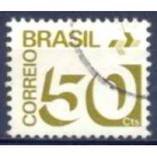 RE0545U-SELO TIPO CIFRA PAPEL FOSFORESCENTE, 50CTS - 1974 - U