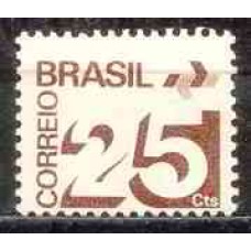 RE0548M-SELO TIPO CIFRA COM BARRAS FOSFORESCENTES, 25CTS - 1975 - MINT