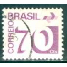 RE0551U-SELO TIPO CIFRA COM BARRAS FOSFORESCENTES, 70CTS - 1975 - U