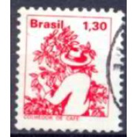 RE0566U-SELO TIPOS E PROFISSÕES NACIONAIS, COLHEDOR DE CAFÉ - 1977 - U