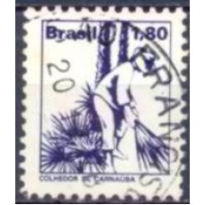 RE0578U-SELO TIPOS E PROFISSÕES NACIONAIS - COM MOLDURA FOSFORESCENTE, COLHEDOR DE CARNAÚBA - 1979 - U