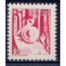 RE0585N-SELO TIPOS E PROFISSÕES NACIONAIS - PAPEL FOSFORESCENTE, SERINGUEIRO - 1978/80 - N