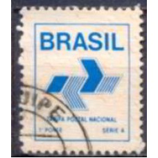 RE0667U-SELO COMPROVANTE DE FRANQUEAMENTO SÉRIE A - AZUL E BEGE - 1989 - U