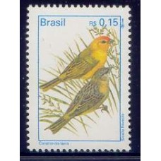RE0718M-SELO PÁSSAROS URBANOS, CANÁRIO DA TERRA - 1995 - MINT