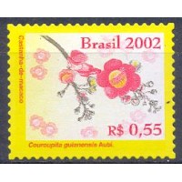 RE0814M-SELO FLORES DA AMAZÔNIA - 2002 - MINT - SEM O PAPEL DA BASE