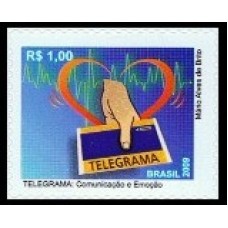 RE0850M-SELO PRODUTOS E SERVIÇOS POSTAIS, TELEGRAMA ESCRITA AZUL - 2010 - MINT
