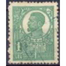 ROM0281U-SELO FERDINANDO 1º, 1L VERDE - ROMÊNIA - 1919/26 - U