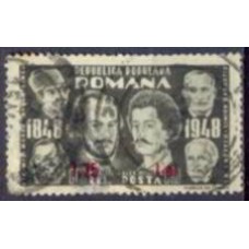 ROM1254U-SELO CENTENÁRIO DA REVOLUÇÃO, 1,75L SOBRE 10L - ROMÊNIA - 1952 - U