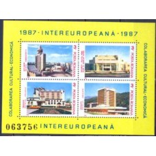ROMB188M-BLOCO COLABORAÇÃO ECONÔMICA E CULTURAL INTEREUROPEANA 1987, 3L - ROMÊNIA - 1987 - MINT