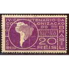 SB0041M-SELO 4º CENTENÁRIO DA FUNDAÇÃO DE SÃO VICENTE E DA COLONIZAÇÃO DO BRASIL, 20 RÉIS - 1932 - MINT