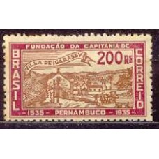 SB0086M-SELO 4º CENTENÁRIO DA CAPITANIA DE PERNAMBUCO, 200 RÉIS - 1935 - MINT