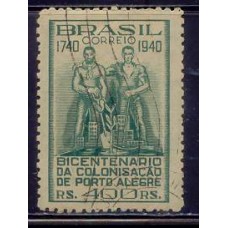 SB0156U-SELO BICENTENÁRIO DA COLONIZAÇÃO DE PORTO ALEGRE - 1940 - U