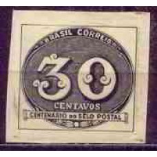 SB0180M-SELO CENTENÁRIO DO SELO BRASILEIRO, 30 CTS - 1943 - MINT
