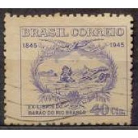 SB0197U-SELO CENTENÁRIO DO NASCIMENTO DO BARÃO DO RIO BRANCO, 40 CTS - 1945 - U