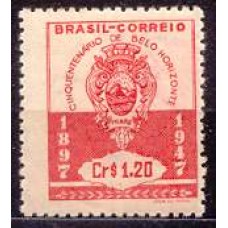 SB0236M-SELO CINQUENTENÁRIO DE BELO HORIZONTE - 1947 - MINT