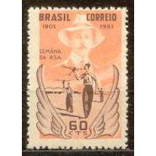 SB0270N-SELO CINQUENTENÁRIO DA PROVA DE DIRIGIBILIDADE POR SANTOS DUMONT E SEMANA DA ASA, 60C - 1951 - N