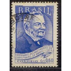 SB0318U-SELO CENTENÁRIO DO NASCIMENTO DE JOÃO CAPISTRANO DE ABREU, 60 CTS - 1953 - U
